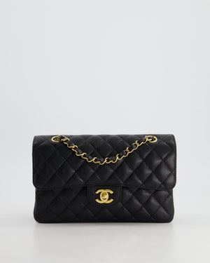 *2024* Chanel Small Black Classic Double Flap in Caviar Leather with Gold Hardware