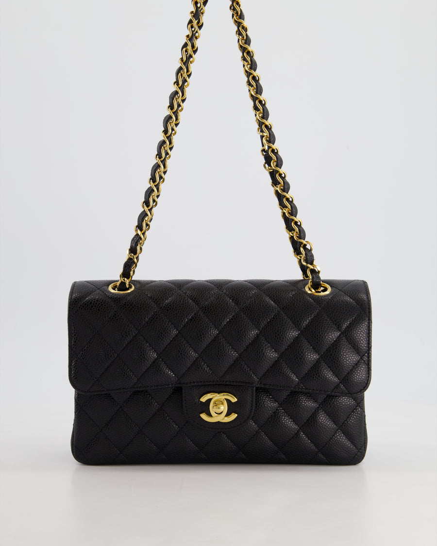 *2024* Chanel Small Black Classic Double Flap in Caviar Leather with Gold Hardware