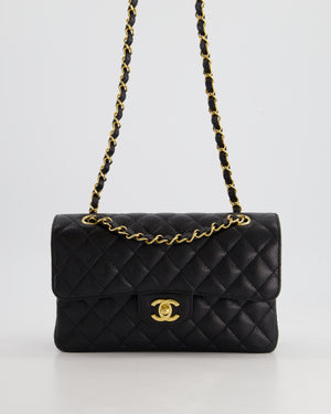 *2024* Chanel Small Black Classic Double Flap in Caviar Leather with Gold Hardware