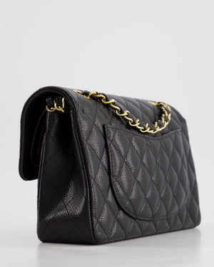 *2024* Chanel Small Black Classic Double Flap in Caviar Leather with Gold Hardware