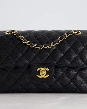 *2024* Chanel Small Black Classic Double Flap in Caviar Leather with Gold Hardware