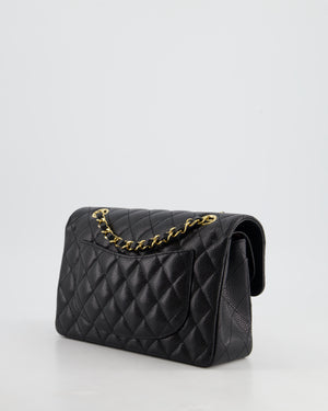 *2024* Chanel Small Black Classic Double Flap in Caviar Leather with Gold Hardware