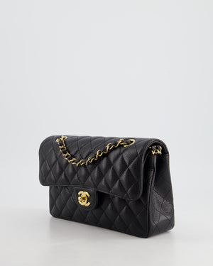 *2024* Chanel Small Black Classic Double Flap in Caviar Leather with Gold Hardware