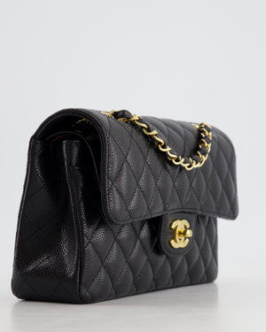 *2024* Chanel Small Black Classic Double Flap in Caviar Leather with Gold Hardware