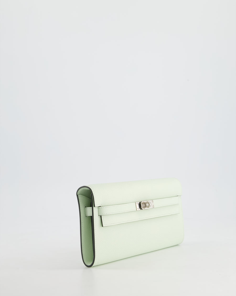 *HOT* Hermès Kelly To Go Bag in Vert Fizz Epsom Leather with Palladium Hardware