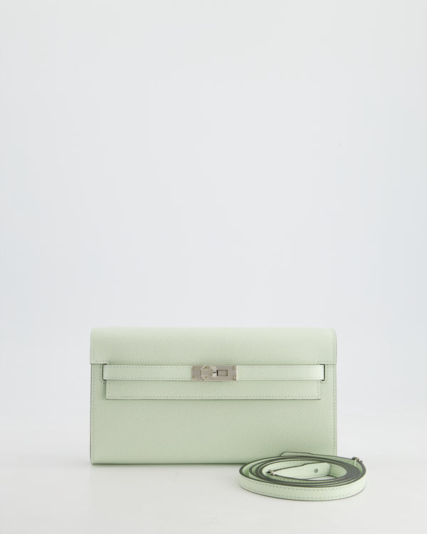 *HOT* Hermès Kelly To Go Bag in Vert Fizz Epsom Leather with Palladium Hardware