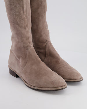 Stuart Weitzman Taupe Suede Leather Lowland Boots Size EU 37 RRP £650