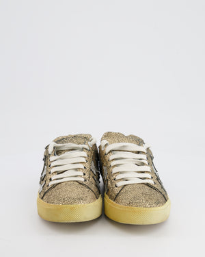 Saint Laurent Gold and Silver Star Court Trainers Size EU 37.5 RRP £555