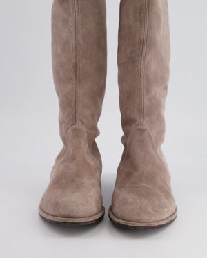 Stuart Weitzman Taupe Suede Leather Lowland Boots Size EU 37 RRP £650