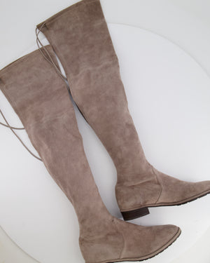 Stuart Weitzman Taupe Suede Leather Lowland Boots Size EU 37 RRP £650