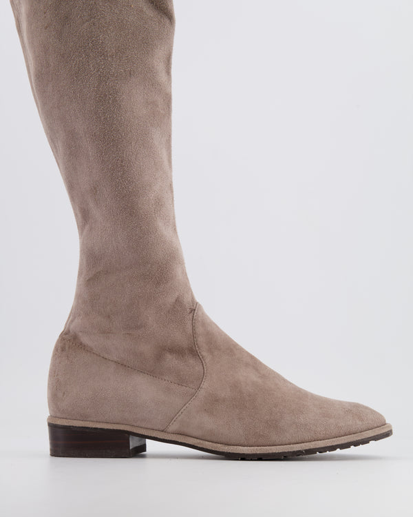 Stuart Weitzman Taupe Suede Leather Lowland Boots Size EU 37 RRP £650