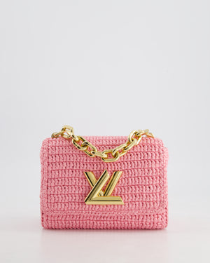 *RARE* Louis Vuitton Bubblegum Pink Twist PM Bag in Raffia with Gold Hardware £3,400