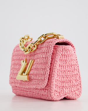 *RARE* Louis Vuitton Bubblegum Pink Twist PM Bag in Raffia with Gold Hardware £3,400