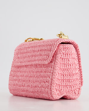 *RARE* Louis Vuitton Bubblegum Pink Twist PM Bag in Raffia with Gold Hardware £3,400