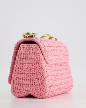 *RARE* Louis Vuitton Bubblegum Pink Twist PM Bag in Raffia with Gold Hardware £3,400