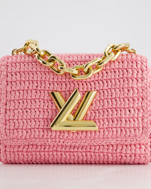 *RARE* Louis Vuitton Bubblegum Pink Twist PM Bag in Raffia with Gold Hardware £3,400