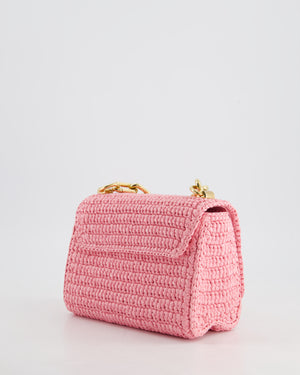 *RARE* Louis Vuitton Bubblegum Pink Twist PM Bag in Raffia with Gold Hardware £3,400