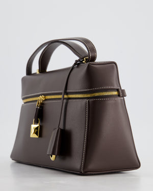 *HOT* Loro Piana Chocolate Brown Extra Shoulder Bag in Calfskin Leather with Gold Hardware RRP £2950