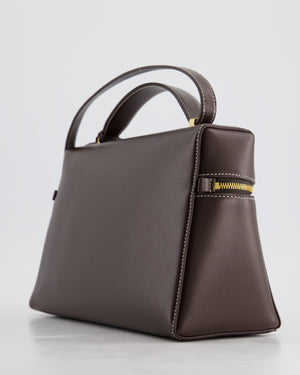 *HOT* Loro Piana Chocolate Brown Extra Shoulder Bag in Calfskin Leather with Gold Hardware RRP £2950