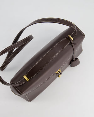 *HOT* Loro Piana Chocolate Brown Extra Shoulder Bag in Calfskin Leather with Gold Hardware RRP £2950