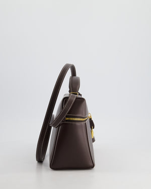 *HOT* Loro Piana Chocolate Brown Extra Shoulder Bag in Calfskin Leather with Gold Hardware RRP £2950