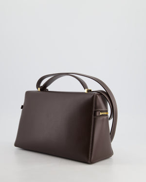 *HOT* Loro Piana Chocolate Brown Extra Shoulder Bag in Calfskin Leather with Gold Hardware RRP £2950