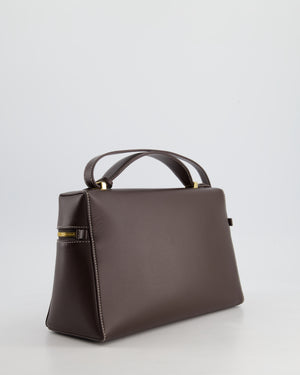 *HOT* Loro Piana Chocolate Brown Extra Shoulder Bag in Calfskin Leather with Gold Hardware RRP £2950