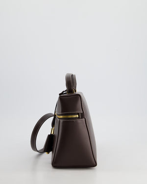 *HOT* Loro Piana Chocolate Brown Extra Shoulder Bag in Calfskin Leather with Gold Hardware RRP £2950