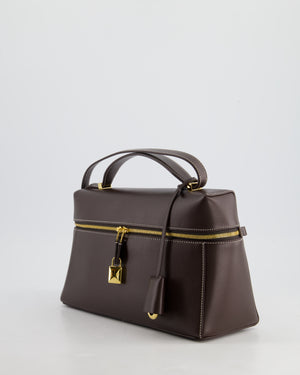 *HOT* Loro Piana Chocolate Brown Extra Shoulder Bag in Calfskin Leather with Gold Hardware RRP £2950