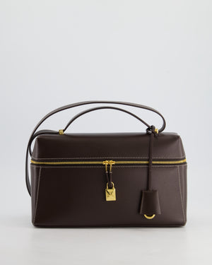 *HOT* Loro Piana Chocolate Brown Extra Shoulder Bag in Calfskin Leather with Gold Hardware RRP £2950