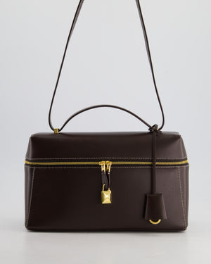 *HOT* Loro Piana Chocolate Brown Extra Shoulder Bag in Calfskin Leather with Gold Hardware RRP £2950