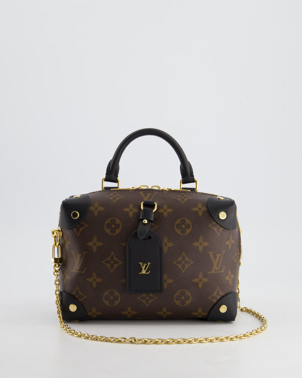 *HOT* Louis Vuitton Brown & Black Petite Malle Souple in Monogram Canvas & Black Calfskin Leather with Gold Hardware RRP £2,420