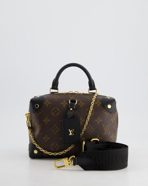 *HOT* Louis Vuitton Brown & Black Petite Malle Souple in Monogram Canvas & Black Calfskin Leather with Gold Hardware RRP £2,420