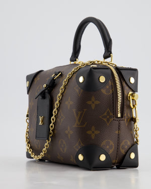 *HOT* Louis Vuitton Brown & Black Petite Malle Souple in Monogram Canvas & Black Calfskin Leather with Gold Hardware RRP £2,420