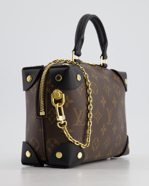 *HOT* Louis Vuitton Brown & Black Petite Malle Souple in Monogram Canvas & Black Calfskin Leather with Gold Hardware RRP £2,420