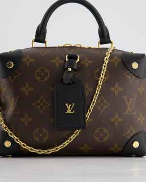 *HOT* Louis Vuitton Brown & Black Petite Malle Souple in Monogram Canvas & Black Calfskin Leather with Gold Hardware RRP £2,420