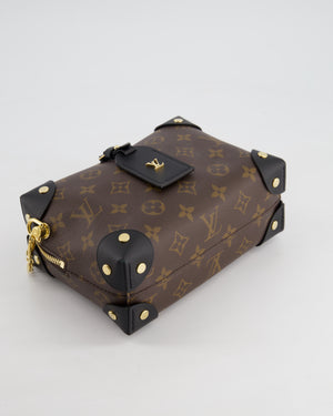 *HOT* Louis Vuitton Brown & Black Petite Malle Souple in Monogram Canvas & Black Calfskin Leather with Gold Hardware RRP £2,420