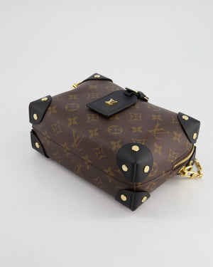 *HOT* Louis Vuitton Brown & Black Petite Malle Souple in Monogram Canvas & Black Calfskin Leather with Gold Hardware RRP £2,420