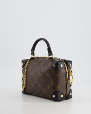 *HOT* Louis Vuitton Brown & Black Petite Malle Souple in Monogram Canvas & Black Calfskin Leather with Gold Hardware RRP £2,420