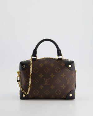 *HOT* Louis Vuitton Brown & Black Petite Malle Souple in Monogram Canvas & Black Calfskin Leather with Gold Hardware RRP £2,420