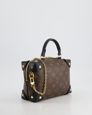 *HOT* Louis Vuitton Brown & Black Petite Malle Souple in Monogram Canvas & Black Calfskin Leather with Gold Hardware RRP £2,420