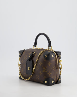 *HOT* Louis Vuitton Brown & Black Petite Malle Souple in Monogram Canvas & Black Calfskin Leather with Gold Hardware RRP £2,420