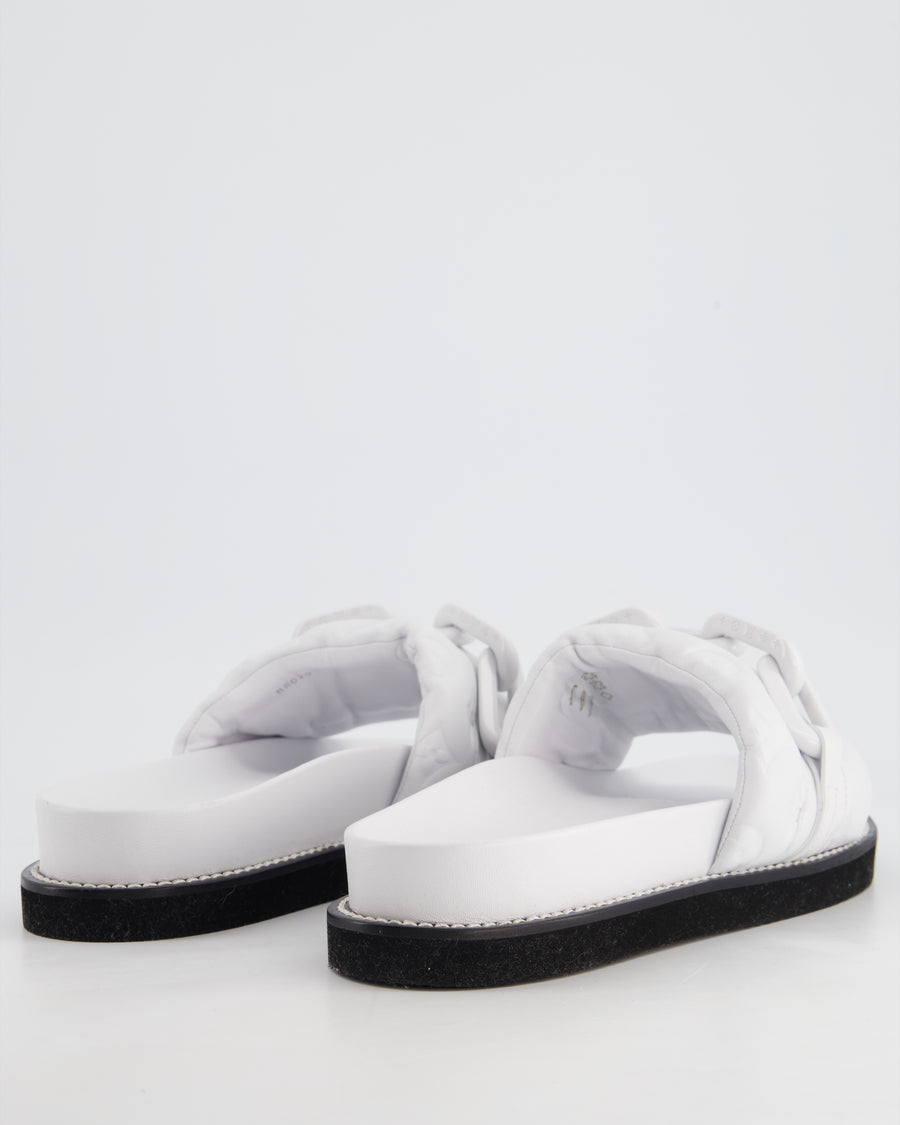 Louis Vuitton White Sunset Flat Mules Size EU 42