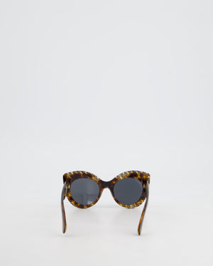 Fendi Brown Logo Cat Eye Oversized Sunglasses