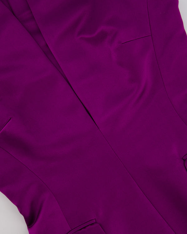 Alexander McQueen Purple Tailored Satin Mini Dress with Pocket Detail Size IT 40 (UK 8)