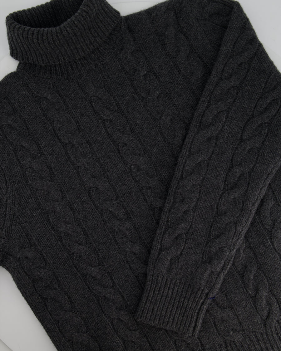 Polo By Ralph Lauren Menswear Charcoal Grey Turtle Neck Knit Jumper Size L (UK 42)