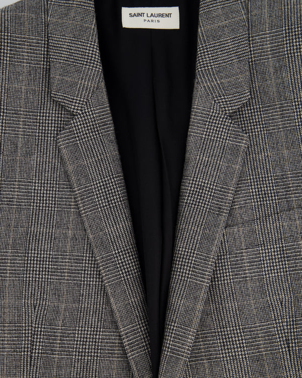 Saint Laurent Grey and Black Menswear Houndstooth Blazer FR 54 (UK 44)