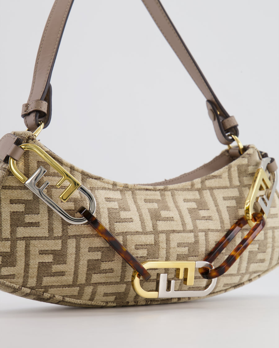 Fendi Brown O'Lock Swing FF Logo Shoulder Bag with Charms Details