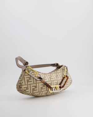 Fendi Brown O'Lock Swing FF Logo Shoulder Bag with Charms Details