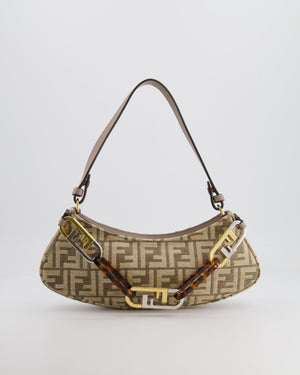 Fendi Brown O'Lock Swing FF Logo Shoulder Bag with Charms Details